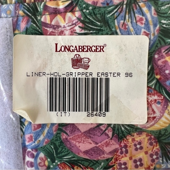 Longaberger Easter Egg Print Liner Handle Gripper - Picture 2 of 8